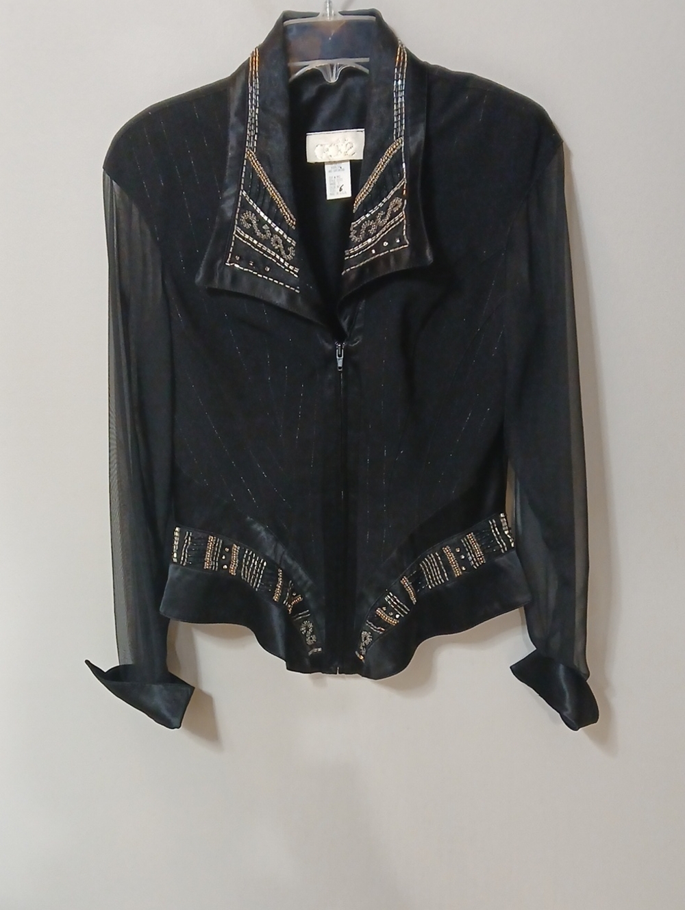 vintage Caché Couture evening jacket Rayon Sz 6